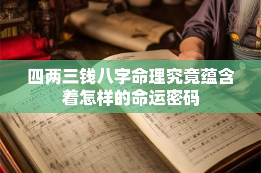 四两三钱八字命理究竟蕴含着怎样的命运密码