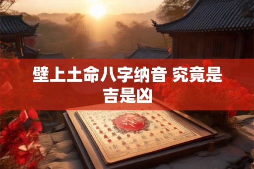 壁上土命八字纳音 究竟是吉是凶