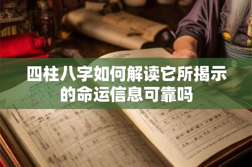 四柱八字如何解读它所揭示的命运信息可靠吗