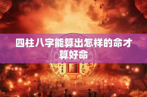 四柱八字能算出怎样的命才算好命