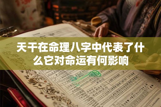 天干在命理八字中代表了什么它对命运有何影响
