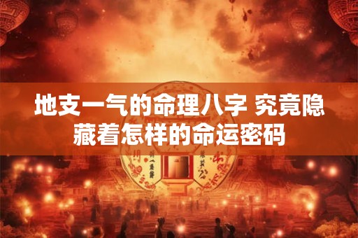地支一气的命理八字 究竟隐藏着怎样的命运密码
