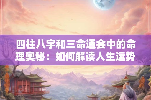 四柱八字和三命通会中的命理奥秘：如何解读人生运势