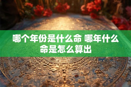 哪个年份是什么命 哪年什么命是怎么算出