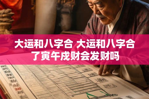 大运和八字合 大运和八字合了寅午戍财会发财吗