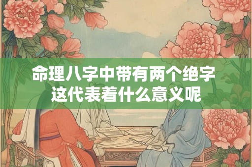 命理八字中带有两个绝字 这代表着什么意义呢 命理八字中带有两个绝字 这代表着什么意义呢