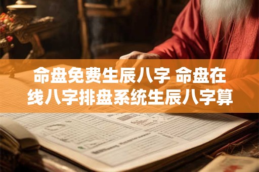 命盘免费生辰八字 命盘在线八字排盘系统生辰八字算命