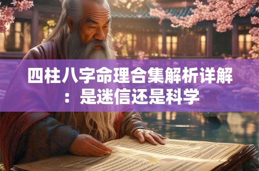四柱八字命理合集解析详解：是迷信还是科学