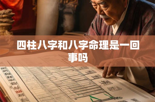 四柱八字和八字命理是一回事吗
