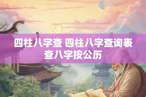 四柱八字查 四柱八字查询表查八字按公历