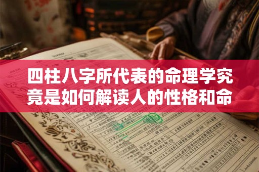 四柱八字所代表的命理学究竟是如何解读人的性格和命运的呢