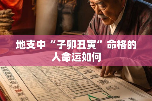 地支中“子卯丑寅”命格的人命运如何