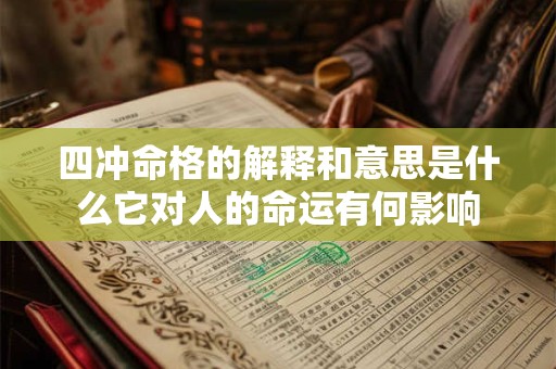 四冲命格的解释和意思是什么它对人的命运有何影响