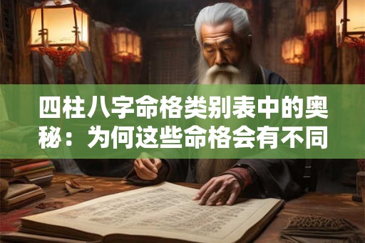 详细阅读:四柱八字命格类别表中的奥秘:为何这些命格会有不同的特性 四柱八字命格类别表中的奥秘:为何这些命格会有不同的特性