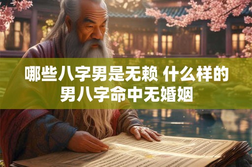 哪些八字男是无赖 什么样的男八字命中无婚姻