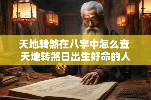 天地转煞在八字中怎么查 天地转煞日出生好命的人