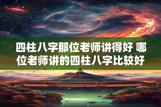 四柱八字那位老师讲得好 哪位老师讲的四柱八字比较好 四柱八字那位老师讲得好 哪位老师讲的四柱八字比较好