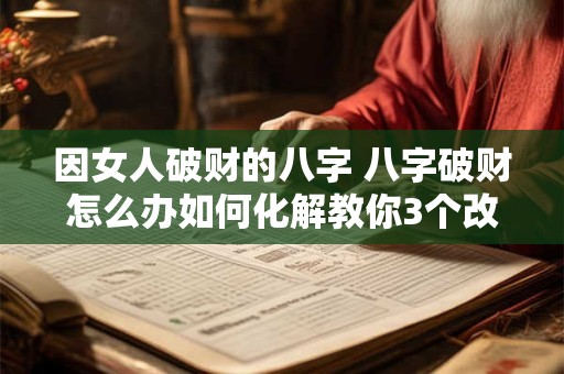 因女人破财的八字 八字破财怎么办如何化解教你3个改运的方法
