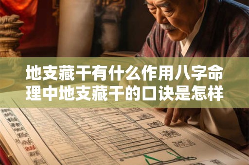 地支藏干有什么作用八字命理中地支藏干的口诀是怎样的