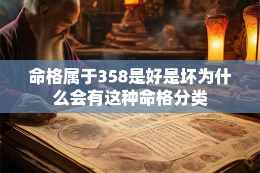 命格属于358是好是坏为什么会有这种命格分类