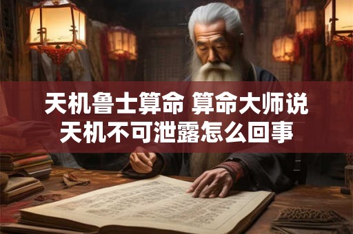 天机鲁士算命 算命大师说天机不可泄露怎么回事