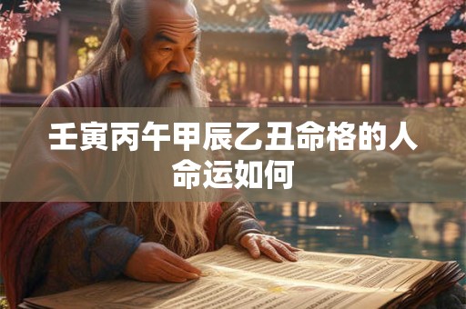 壬寅丙午甲辰乙丑命格的人命运如何