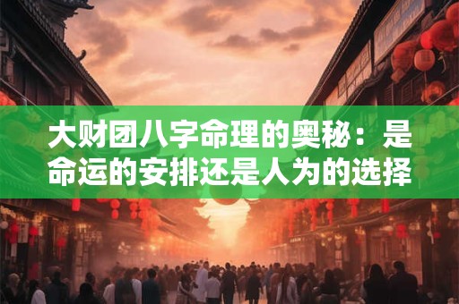 大财团八字命理的奥秘:是命运的安排还是人为的选择 大财团八字命理的奥秘:是命运的安排还是人为的选择