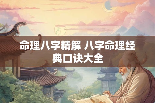 命理八字精解 八字命理经典口诀大全