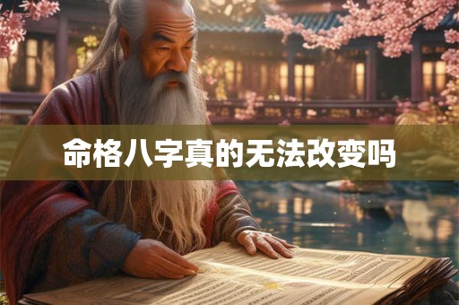 命格八字真的无法改变吗