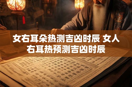 女右耳朵热测吉凶时辰 女人右耳热预测吉凶时辰