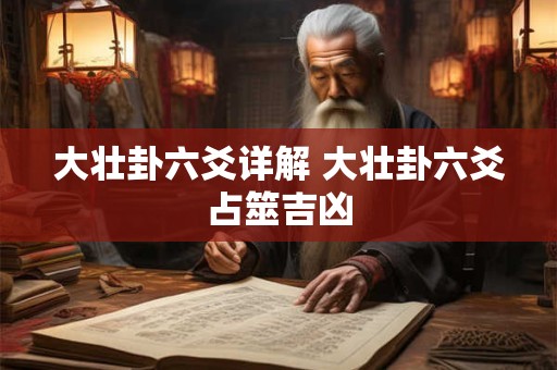 详细阅读:大壮卦六爻详解 大壮卦六爻占筮吉凶 大壮卦六爻详解 大壮卦六爻占筮吉凶