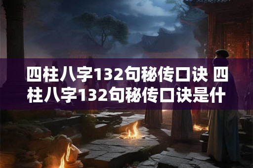 四柱八字132句秘传口诀 四柱八字132句秘传口诀是什么