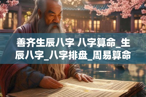 善齐生辰八字 八字算命_生辰八字_八字排盘_周易算命_善奇命理手机版
