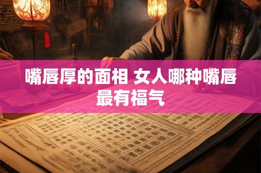 嘴唇厚的面相 女人哪种嘴唇最有福气