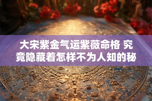 大宋紫金气运紫薇命格 究竟隐藏着怎样不为人知的秘密