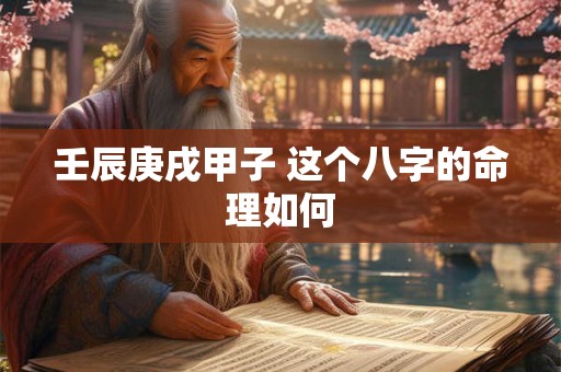 壬辰庚戌甲子 这个八字的命理如何