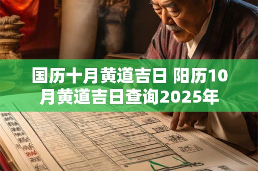 国历十月黄道吉日 阳历10月黄道吉日查询2025年