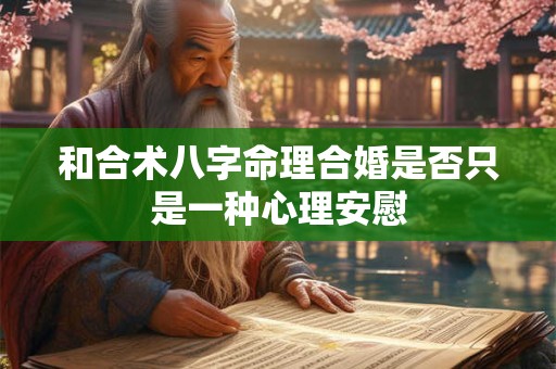 和合术八字命理合婚是否只是一种心理安慰 和合术八字命理合婚是否只是一种心理安慰