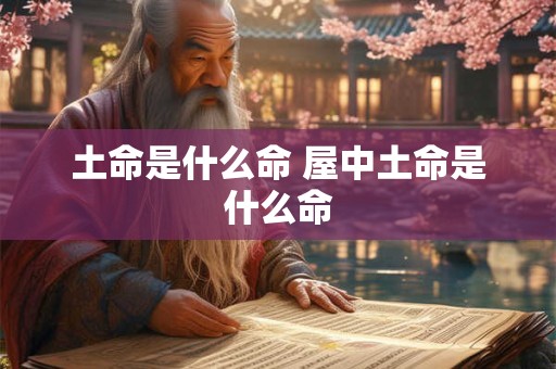 土命是什么命 屋中土命是什么命