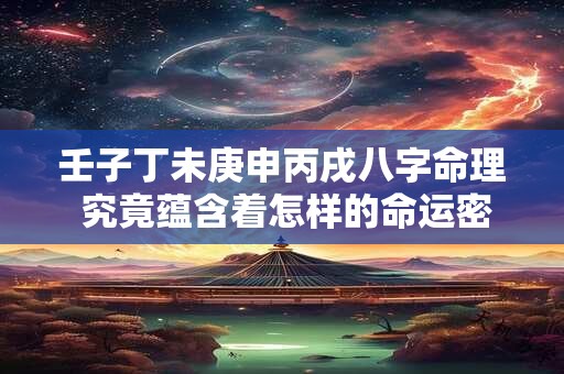 壬子丁未庚申丙戌八字命理 究竟蕴含着怎样的命运密码