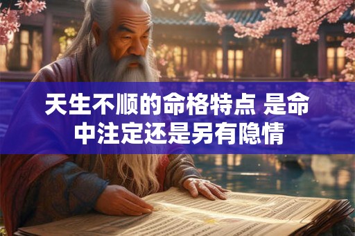 天生不顺的命格特点 是命中注定还是另有隐情