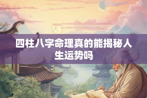 四柱八字命理真的能揭秘人生运势吗