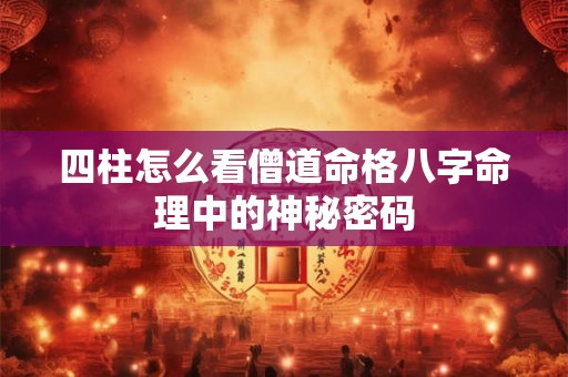 四柱怎么看僧道命格八字命理中的神秘密码 四柱怎么看僧道命格八字命理中的神秘密码