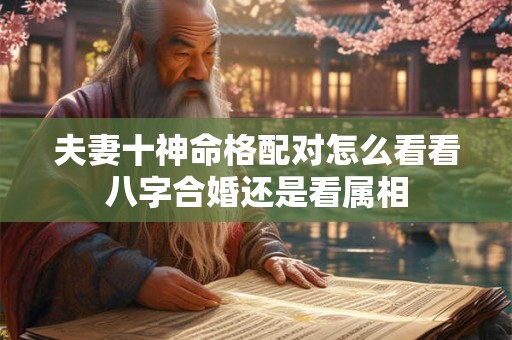 夫妻十神命格配对怎么看看八字合婚还是看属相