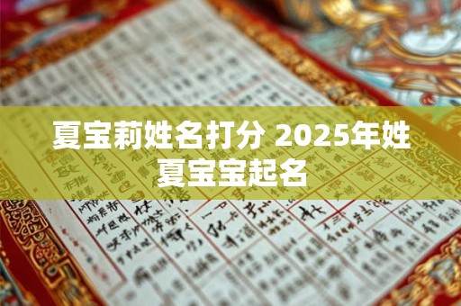 夏宝莉姓名打分 2025年姓夏宝宝起名
