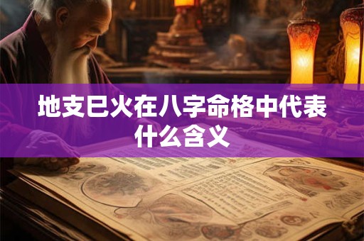 地支巳火在八字命格中代表什么含义