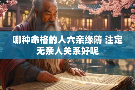 哪种命格的人六亲缘薄 注定无亲人关系好呢