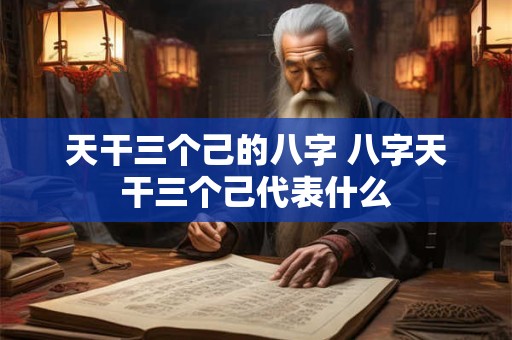 天干三个己的八字 八字天干三个己代表什么