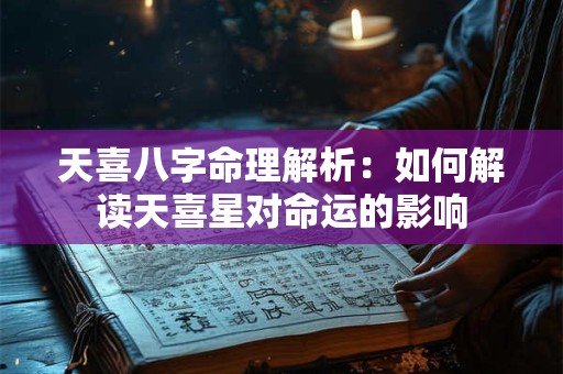 天喜八字命理解析：如何解读天喜星对命运的影响