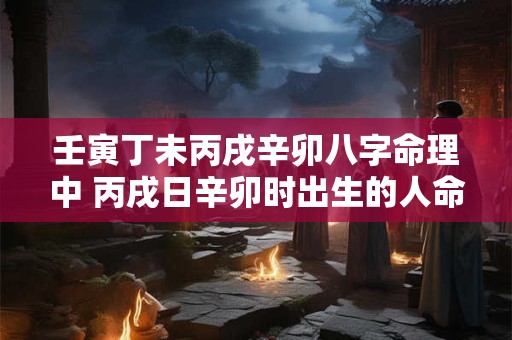 壬寅丁未丙戌辛卯八字命理中 丙戌日辛卯时出生的人命运如何